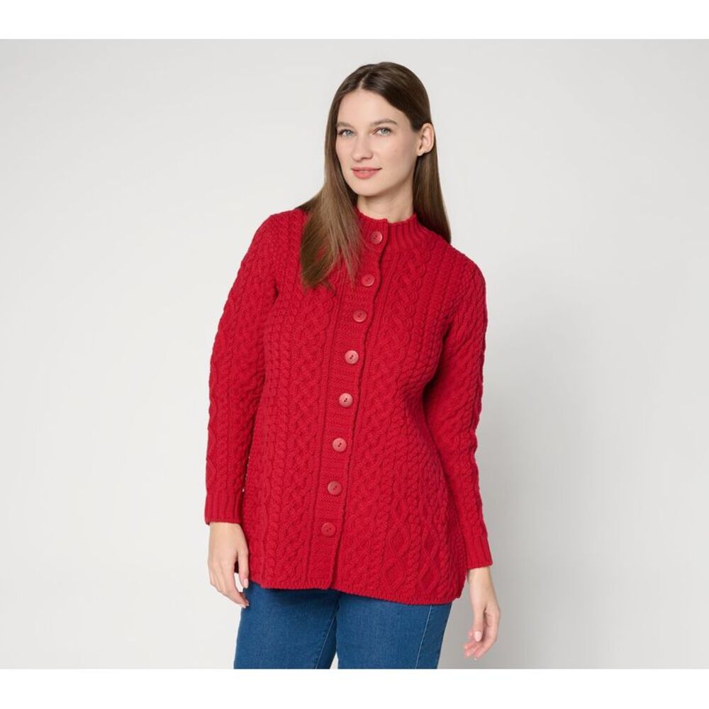 Aran Crafts Women's Top Sweater Sz XS Make Your Selection: Merino Red A721747